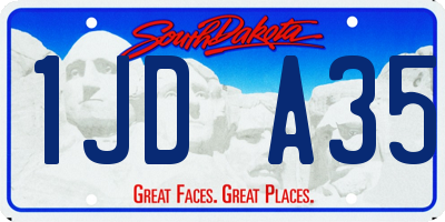 SD license plate 1JDA35