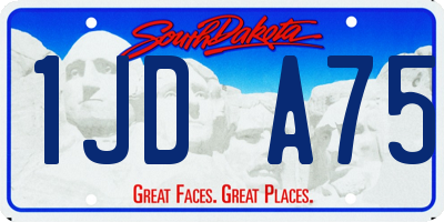 SD license plate 1JDA75