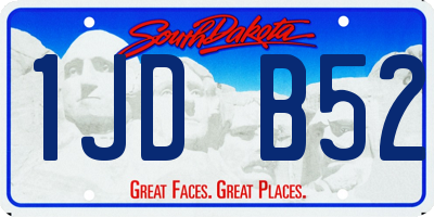 SD license plate 1JDB52