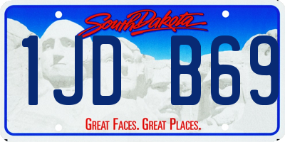 SD license plate 1JDB69