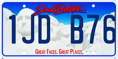 SD license plate 1JDB76