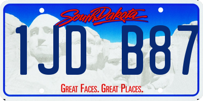 SD license plate 1JDB87