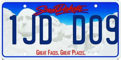 SD license plate 1JDD09