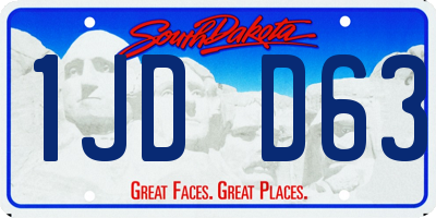 SD license plate 1JDD63