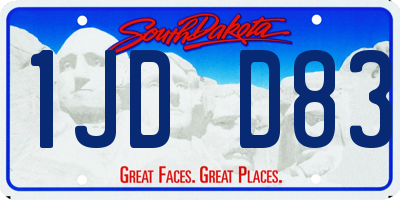 SD license plate 1JDD83