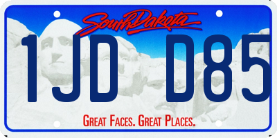 SD license plate 1JDD85