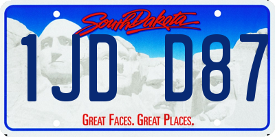 SD license plate 1JDD87