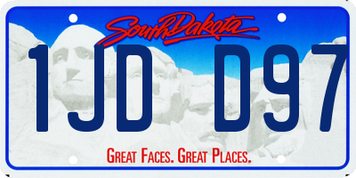 SD license plate 1JDD97