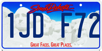 SD license plate 1JDF72