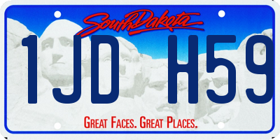 SD license plate 1JDH59