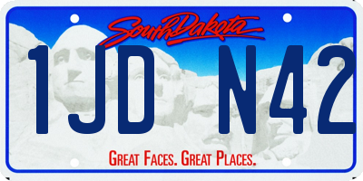 SD license plate 1JDN42
