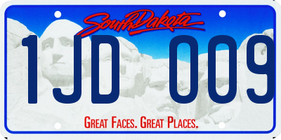 SD license plate 1JDO09