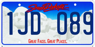 SD license plate 1JDO89
