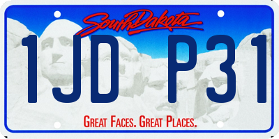 SD license plate 1JDP31