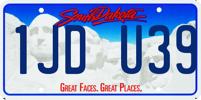 SD license plate 1JDU39