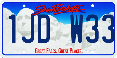 SD license plate 1JDW33