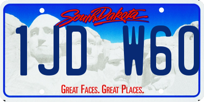 SD license plate 1JDW60