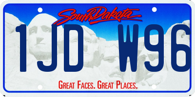 SD license plate 1JDW96
