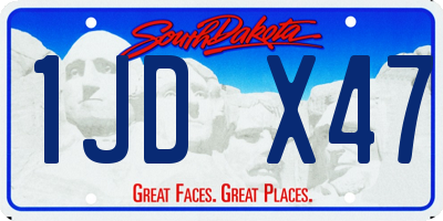 SD license plate 1JDX47
