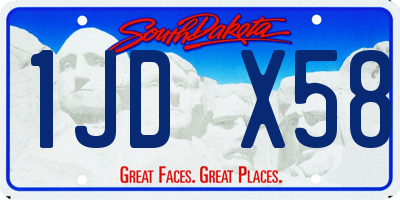 SD license plate 1JDX58