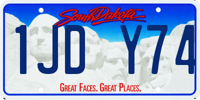 SD license plate 1JDY74