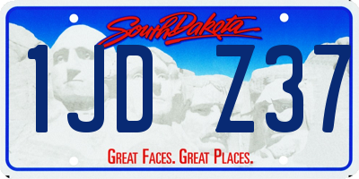 SD license plate 1JDZ37