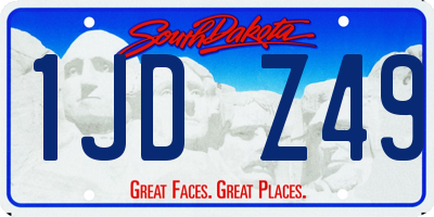 SD license plate 1JDZ49