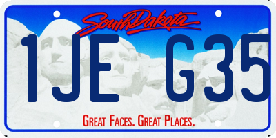 SD license plate 1JEG35
