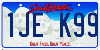 SD license plate 1JEK99