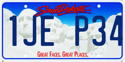 SD license plate 1JEP34