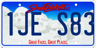 SD license plate 1JES83