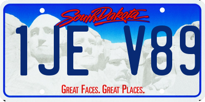SD license plate 1JEV89
