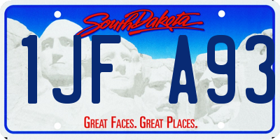 SD license plate 1JFA93
