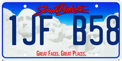 SD license plate 1JFB58