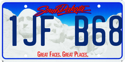 SD license plate 1JFB68