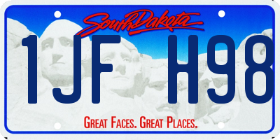 SD license plate 1JFH98
