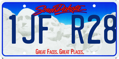SD license plate 1JFR28
