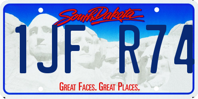 SD license plate 1JFR74