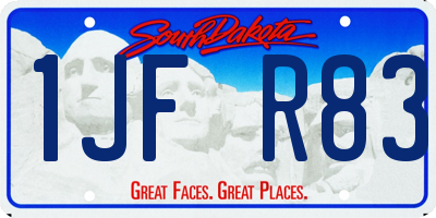 SD license plate 1JFR83