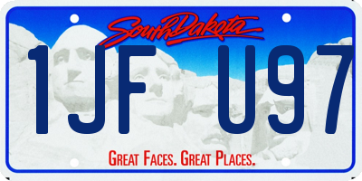 SD license plate 1JFU97