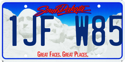 SD license plate 1JFW85