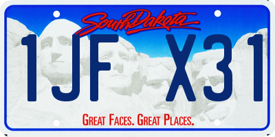 SD license plate 1JFX31