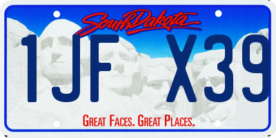 SD license plate 1JFX39