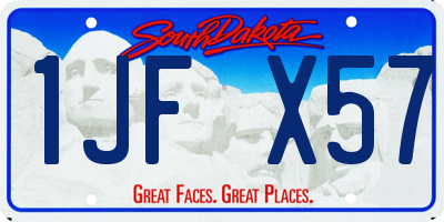 SD license plate 1JFX57