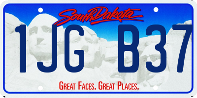 SD license plate 1JGB37