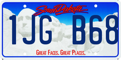 SD license plate 1JGB68