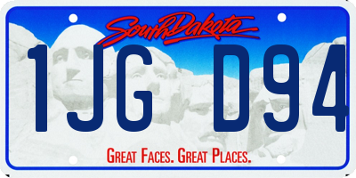 SD license plate 1JGD94