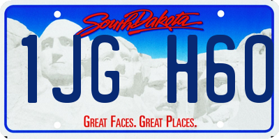 SD license plate 1JGH60