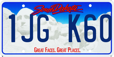 SD license plate 1JGK60
