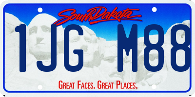 SD license plate 1JGM88